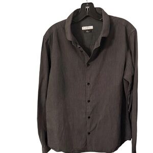 VERSACE “Trend” Men’s Textured Dark Gray Button Down Shirt Sz EU 42 US 16.5 L-XL